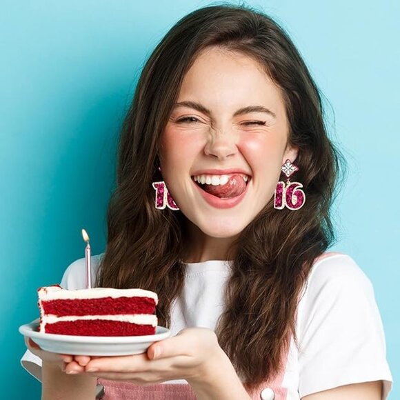 HAPPY BIRTHDAY PINK ACRYLIC GLITTER ICONIC YEAR 16 21 30 40 50 60 NEW - Picture 3 of 10